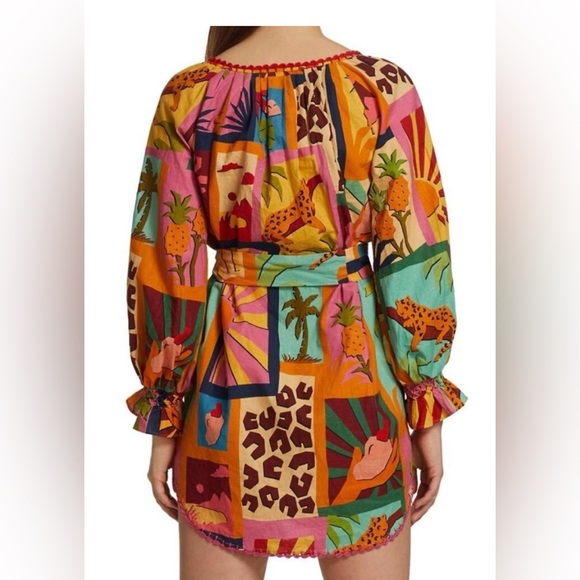 FARM RIO V-Neck Belted Mini Dress - Picture 3 of 6